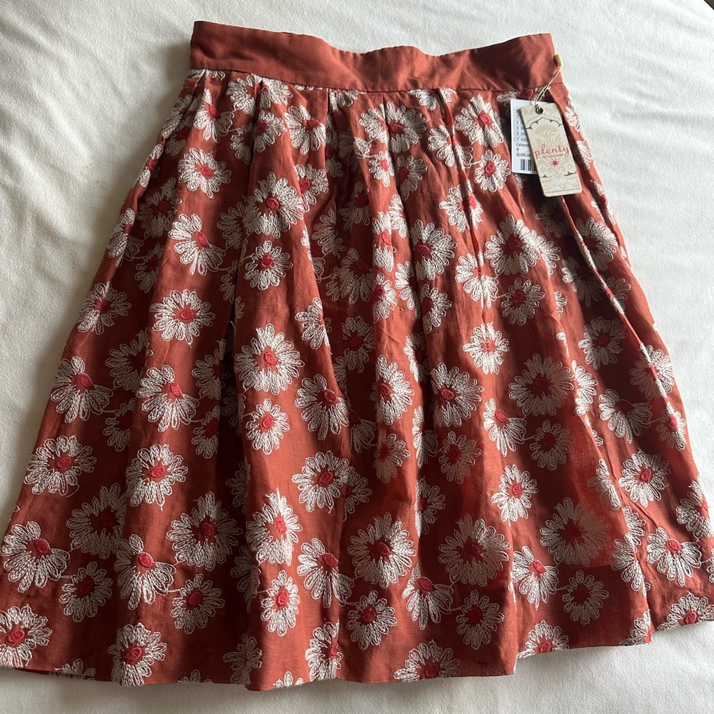 New! Anthropologie Tracy Reese skirt. Terracotta color. Size 8.